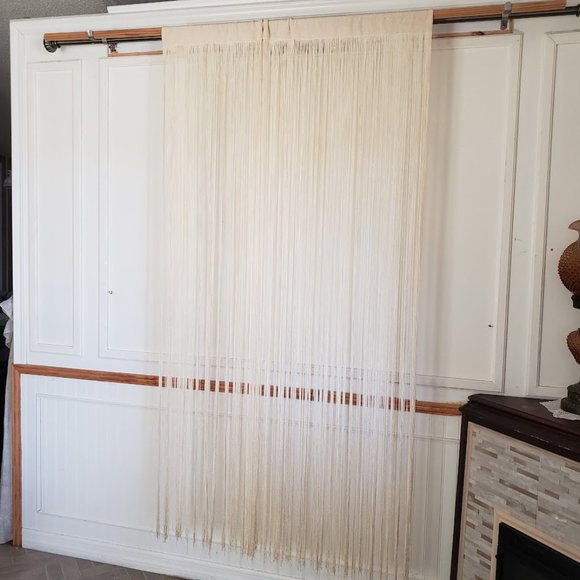 Curtain Panel All Fringe Rod Pocket 42W x 72L Panel All Fringe Ivory - Picture 5 of 8